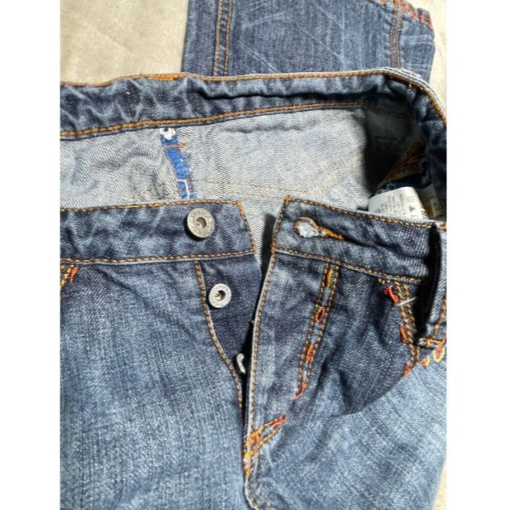 Antik Denim Y2K Flare Jeans Women Size 29 Denim Embroidered Low Rise - Picture 3 of 12